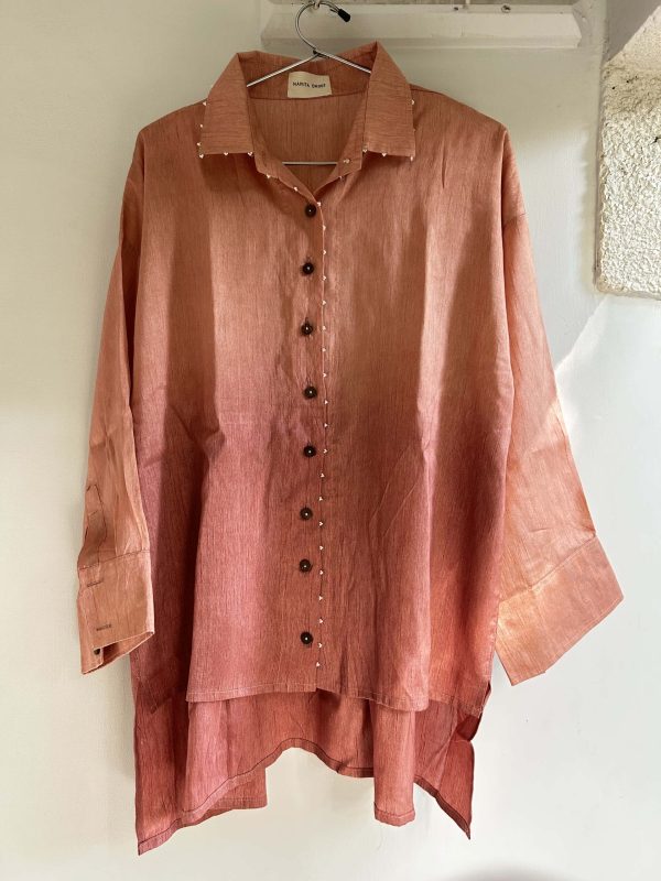 Salmon Pink Festive Casual Shirt