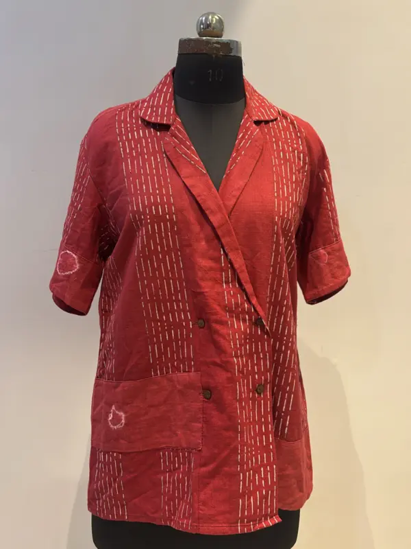 Red Khadi Blazer